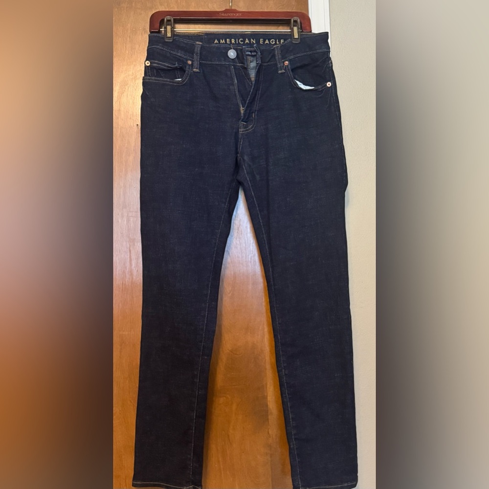 American Eagle Outfitters Men's Dark Blue Next Level Flex Jeans